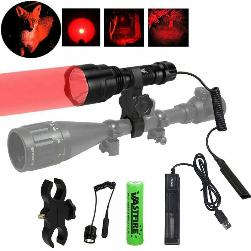 Tactical LED Hunting 18650 Battery Flashlight ;Weapon Lights with Scope Mount for Outdoor Hunting