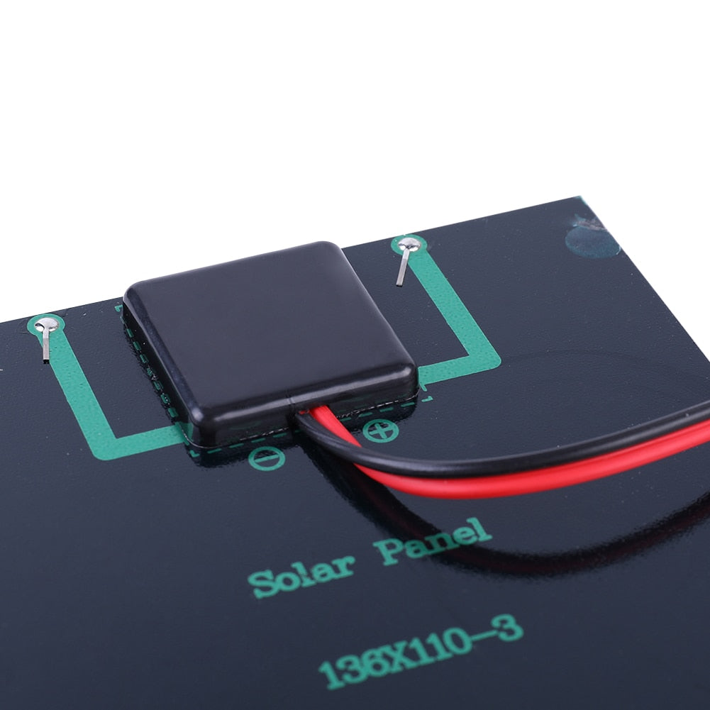 Solar Panel 5W 12V Portable Cell Power Bank Battery Solar Charger Outdoor Waterproof Charger for 9-12V Battery Charging