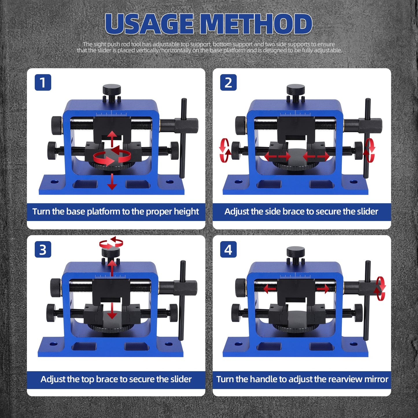 Heavy Duty Universal Pistol Dovetailed Rear Sight Pusher Tool Pistol Sight Pusher Handguns with Free Front Sight Installation