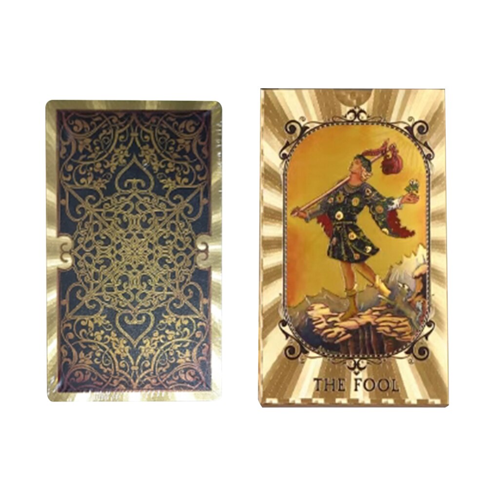 Game Classic for Beginners with Guidebook Big Size Board Deck Runes Divination New Rider Deck Gold Foil Tarot Cards Mysterious