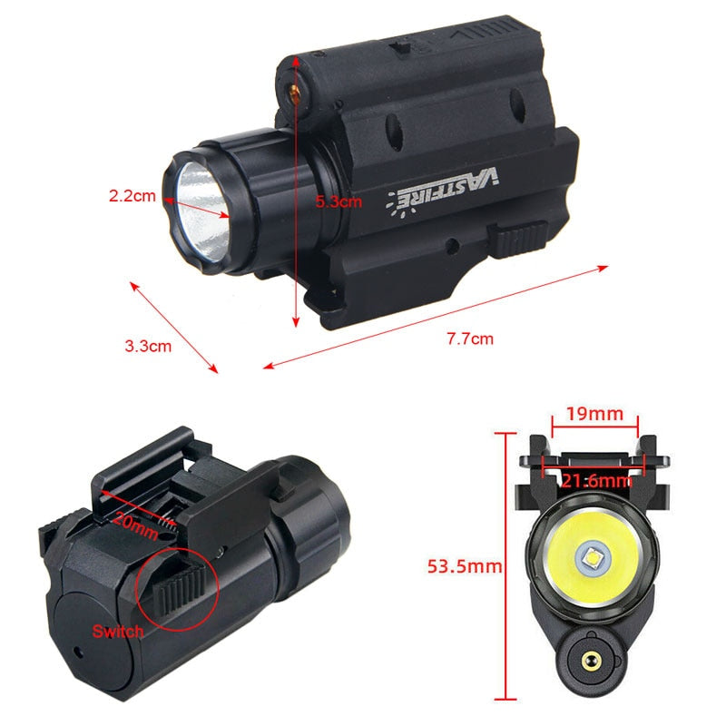 Tactical XPG-R5 LED Weapon Gun Light Red Dot Laser Sight  Pistol Light Combo Hunting Flashlight for 20mm Rail Pistol Gun