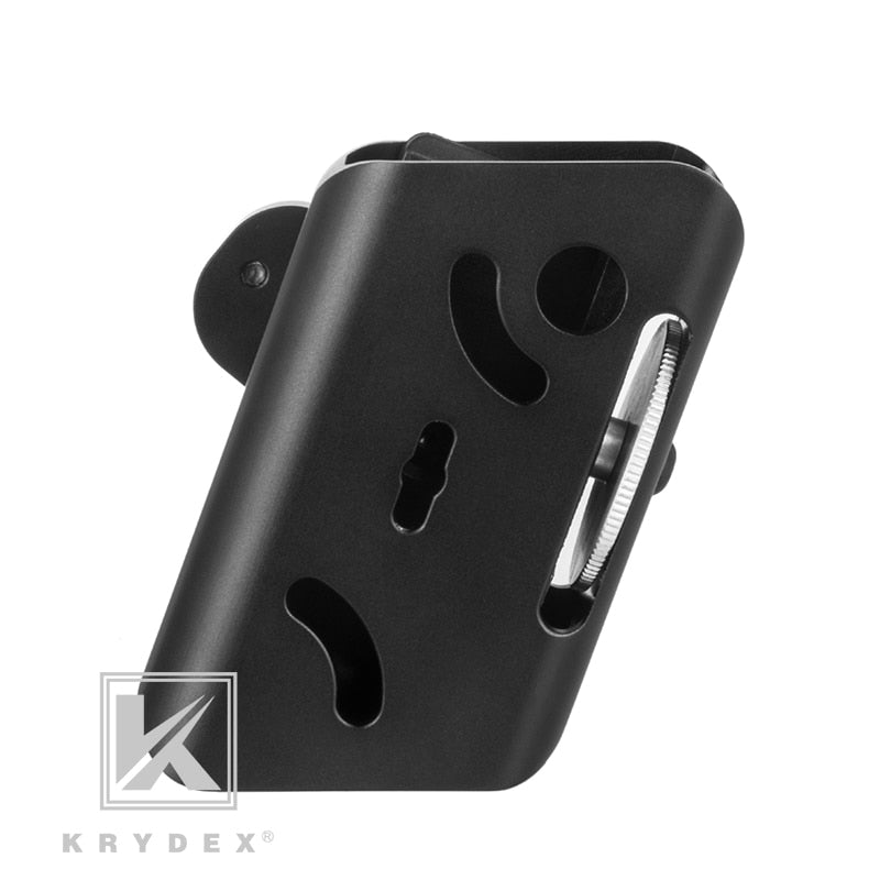 KRYDEX IPSC Magazine Pouch Aluminum Holster Mag USPSA Competition Shooting Multi-Angle Adjustment Speed Shooter Pistol Race BK