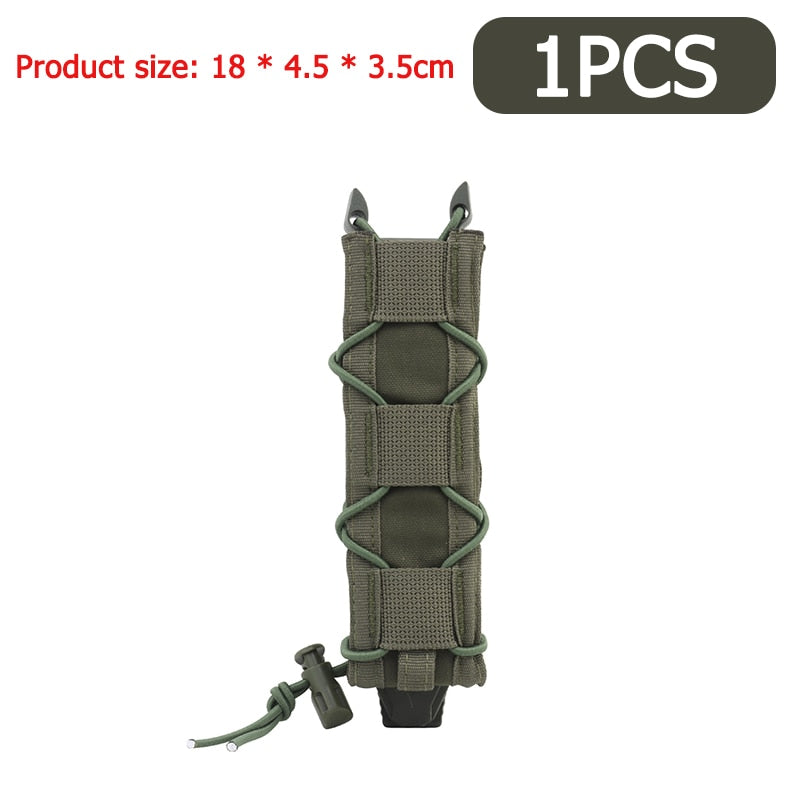 1/2/4pc Tactical Magazine Pouch 9mm Pistol Single Mag Bag Molle Flashlight Hunting Knife Torch Holster for MP5/MP7 Airsoft Parts