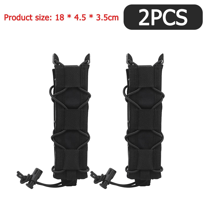 1/2/4pc Tactical Magazine Pouch 9mm Pistol Single Mag Bag Molle Flashlight Hunting Knife Torch Holster for MP5/MP7 Airsoft Parts