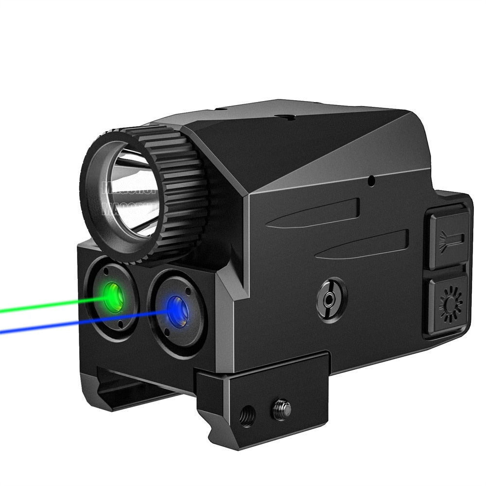 Magorui 500 Lumens Blue Beam For Pistol Shockproof Red Green Laser Sight for Handgun USB Rechargeable Batteries Laser Flashlight