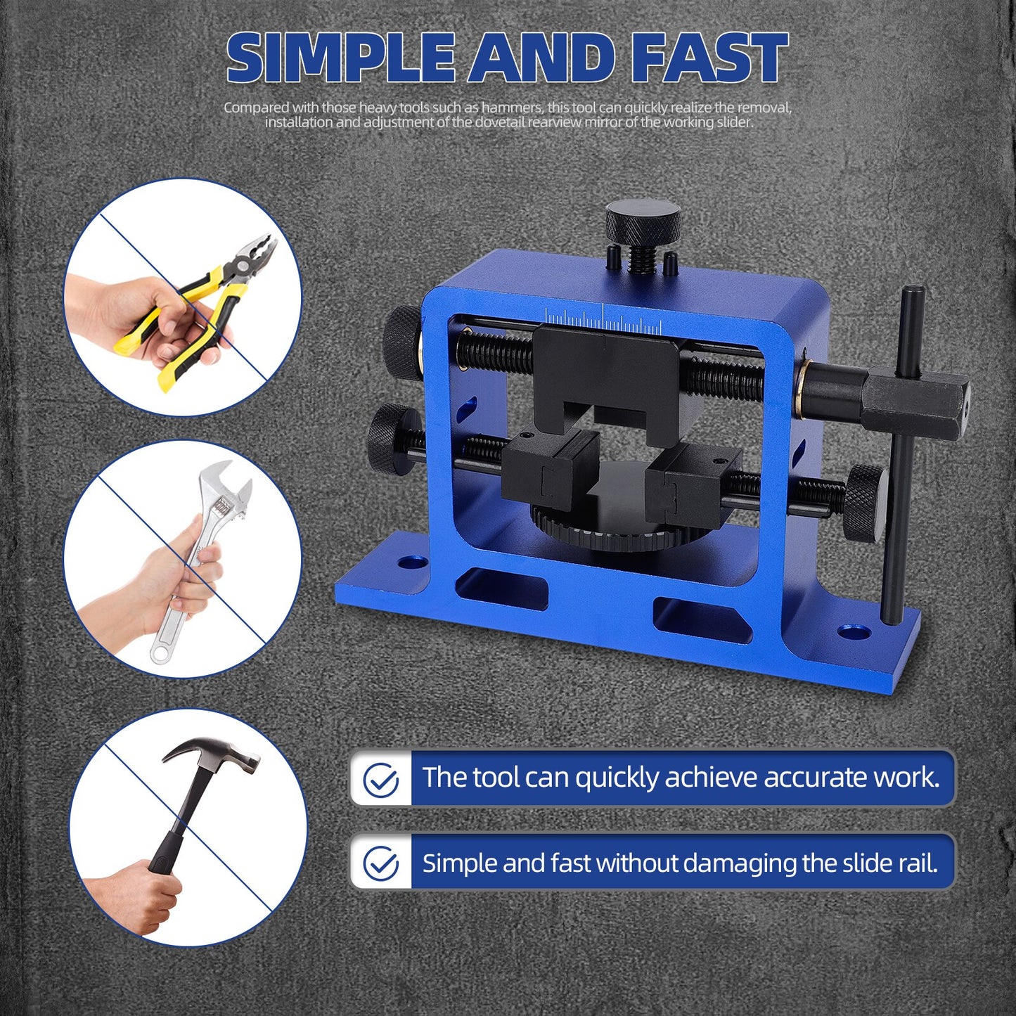 Heavy Duty Universal Pistol Dovetailed Rear Sight Pusher Tool Pistol Sight Pusher  Handguns with Free Front Sight Installation