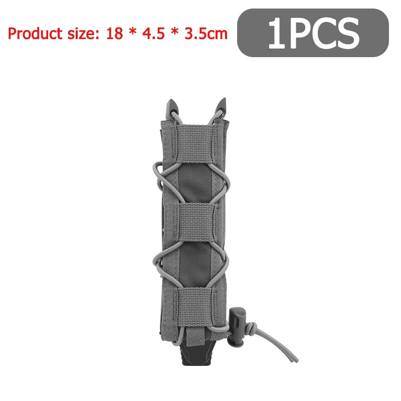 1/2/4pc Tactical Magazine Pouch 9mm Pistol Single Mag Bag Molle Flashlight Hunting Knife Torch Holster for MP5/MP7 Airsoft Parts