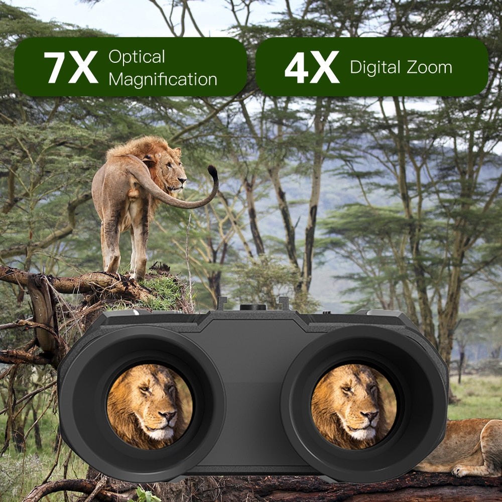 NV8000 1080P Night Vision Goggles 4X Digital Zoom Infrared Head Mounted Night Vision Binoculars with 3D Display 250M Night Range