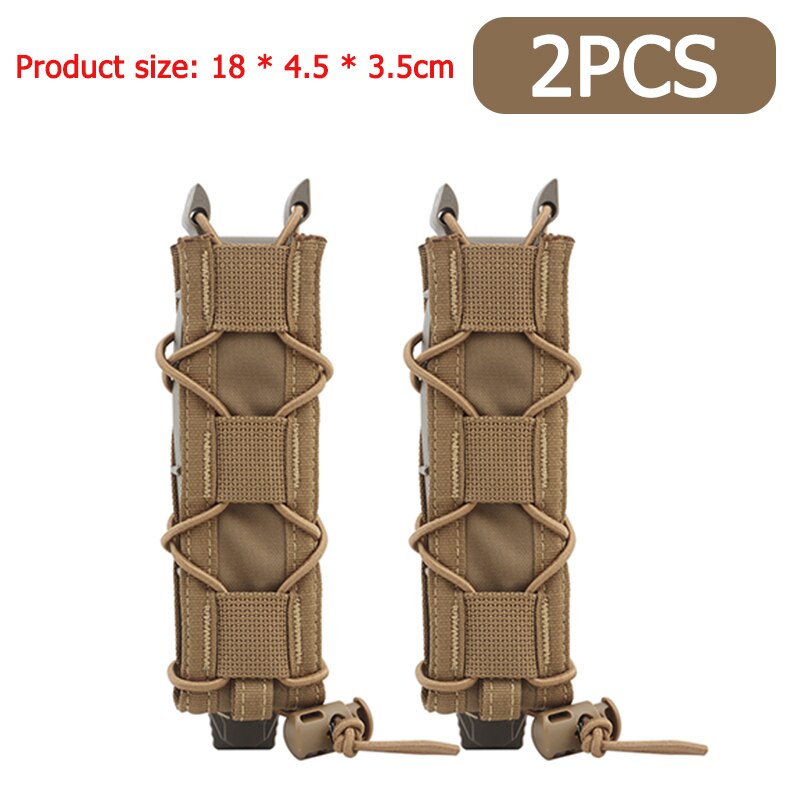 1/2/4pc Tactical Magazine Pouch 9mm Pistol Single Mag Bag Molle Flashlight Hunting Knife Torch Holster for MP5/MP7 Airsoft Parts