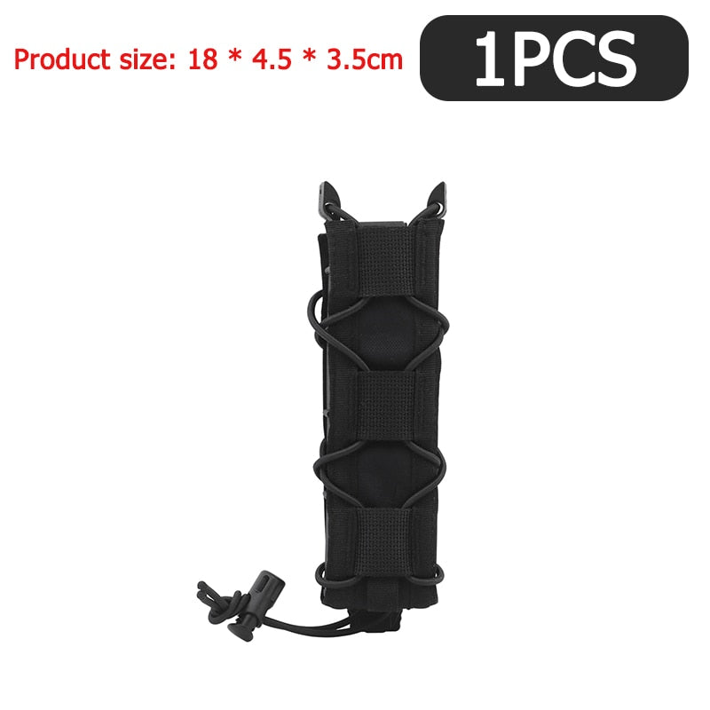 1/2/4pc Tactical Magazine Pouch 9mm Pistol Single Mag Bag Molle Flashlight Hunting Knife Torch Holster for MP5/MP7 Airsoft Parts