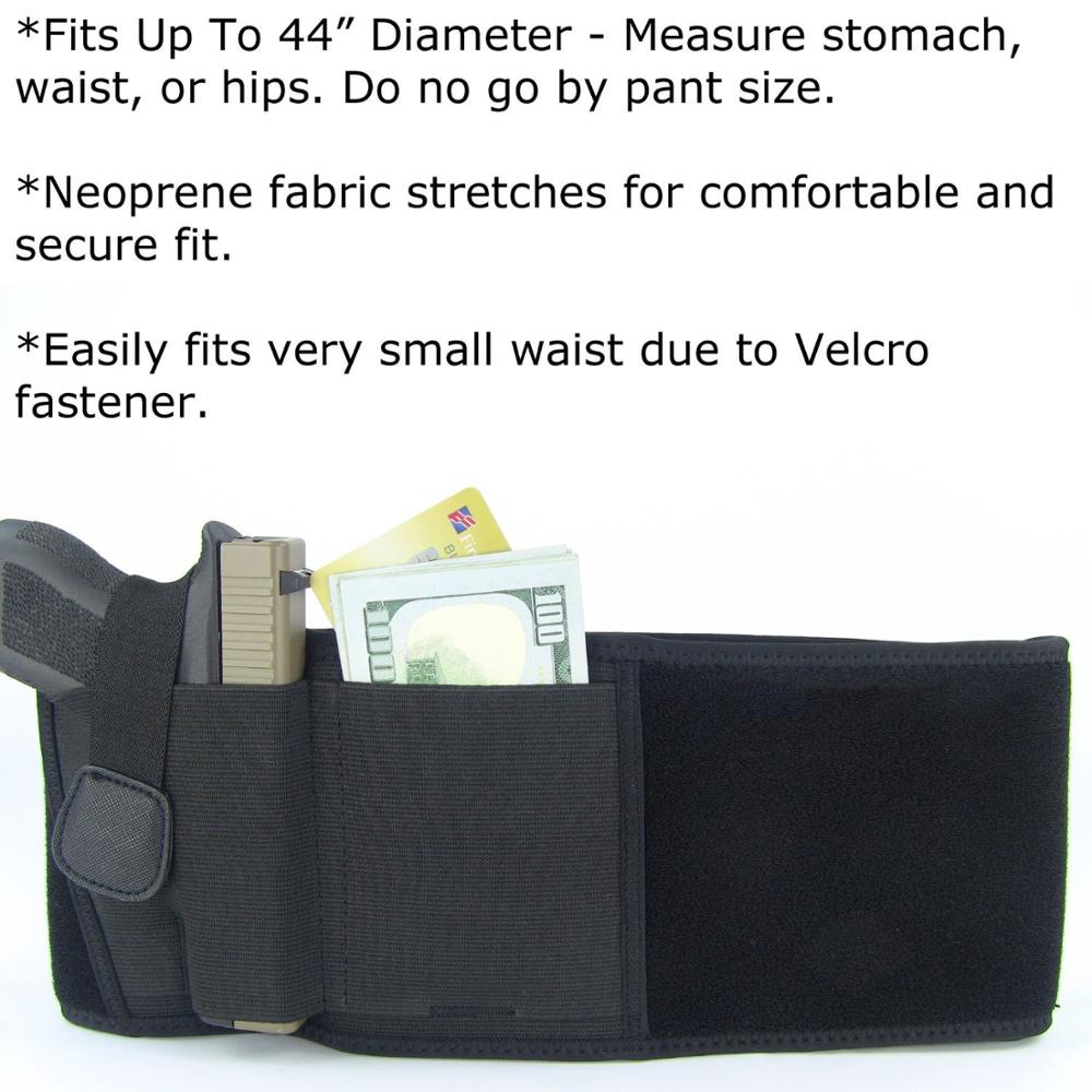 Tactical Belly Gun Holster Belt Concealed Carry Waist Band Pistol Holder Magazine Bag Military Army Invisible Waistband Holster