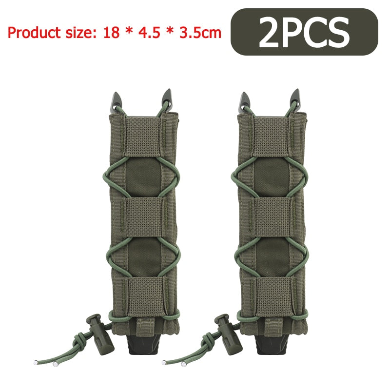 1/2/4pc Tactical Magazine Pouch 9mm Pistol Single Mag Bag Molle Flashlight Hunting Knife Torch Holster for MP5/MP7 Airsoft Parts