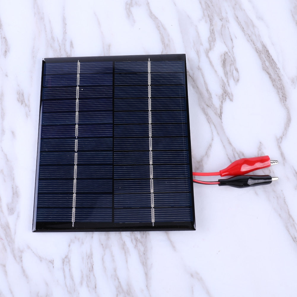 Solar Panel 5W 12V Portable Cell Power Bank Battery Solar Charger Outdoor Waterproof Charger for 9-12V Battery Charging