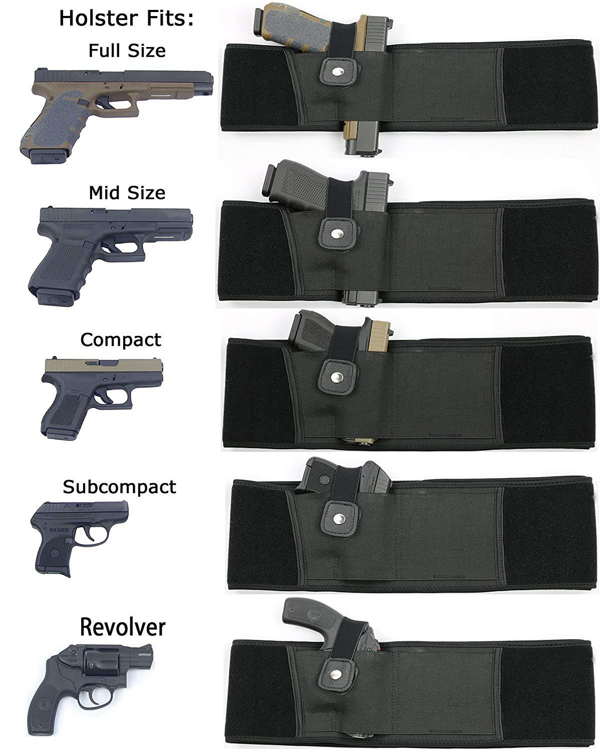 Tactical Belly Gun Holster Belt Concealed Carry Waist Band Pistol Holder Magazine Bag Military Army Invisible Waistband Holster