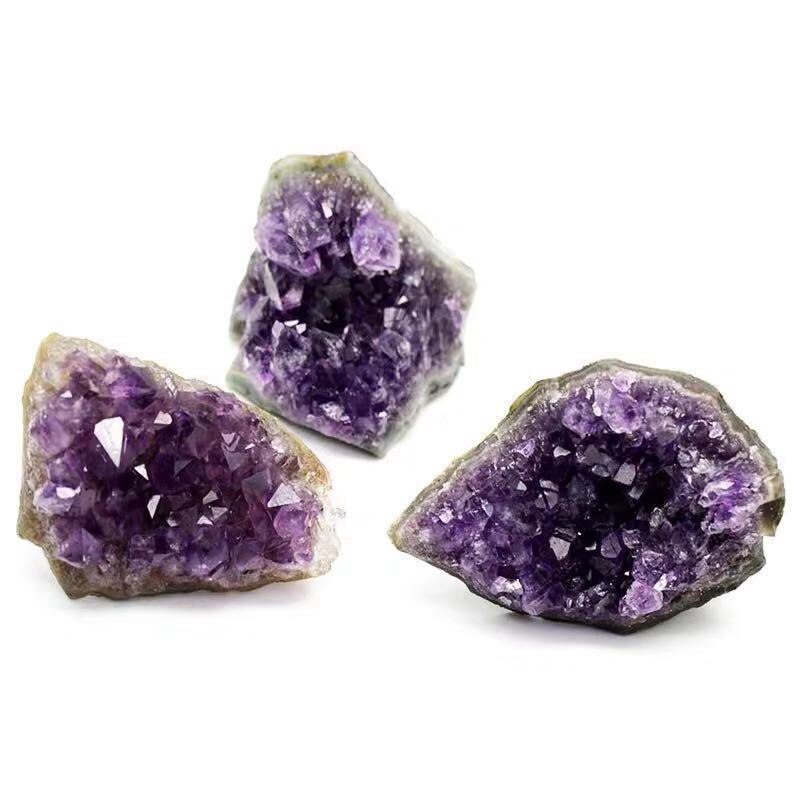 Natural Raw Purple Brazilian Amethyst Quartz Crystal Cluster Druzy Geode Healing Stones Specimen Home Decoration Crafts Ornament