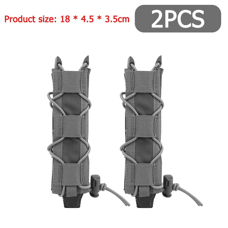 1/2/4pc Tactical Magazine Pouch 9mm Pistol Single Mag Bag Molle Flashlight Hunting Knife Torch Holster for MP5/MP7 Airsoft Parts