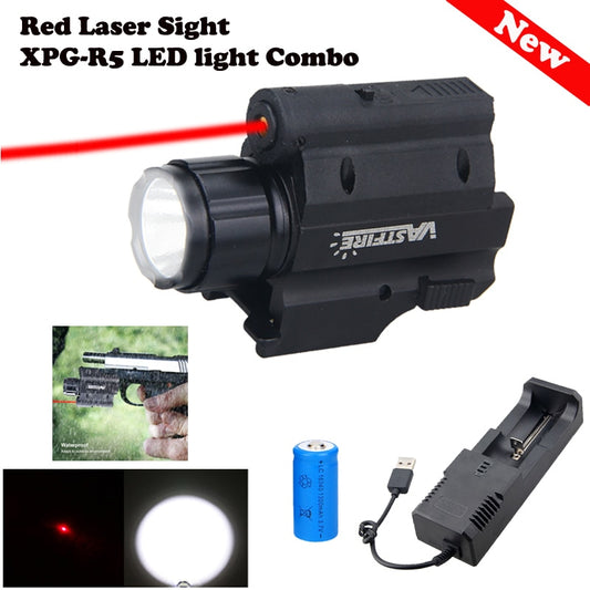 Tactical XPG-R5 LED Weapon Gun Light Red Dot Laser Sight  Pistol Light Combo Hunting Flashlight for 20mm Rail Pistol Gun