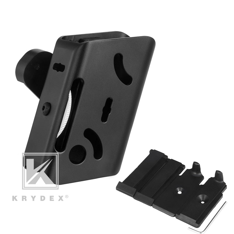 KRYDEX IPSC Magazine Pouch Aluminum Holster Mag USPSA Competition Shooting Multi-Angle Adjustment Speed Shooter Pistol Race BK