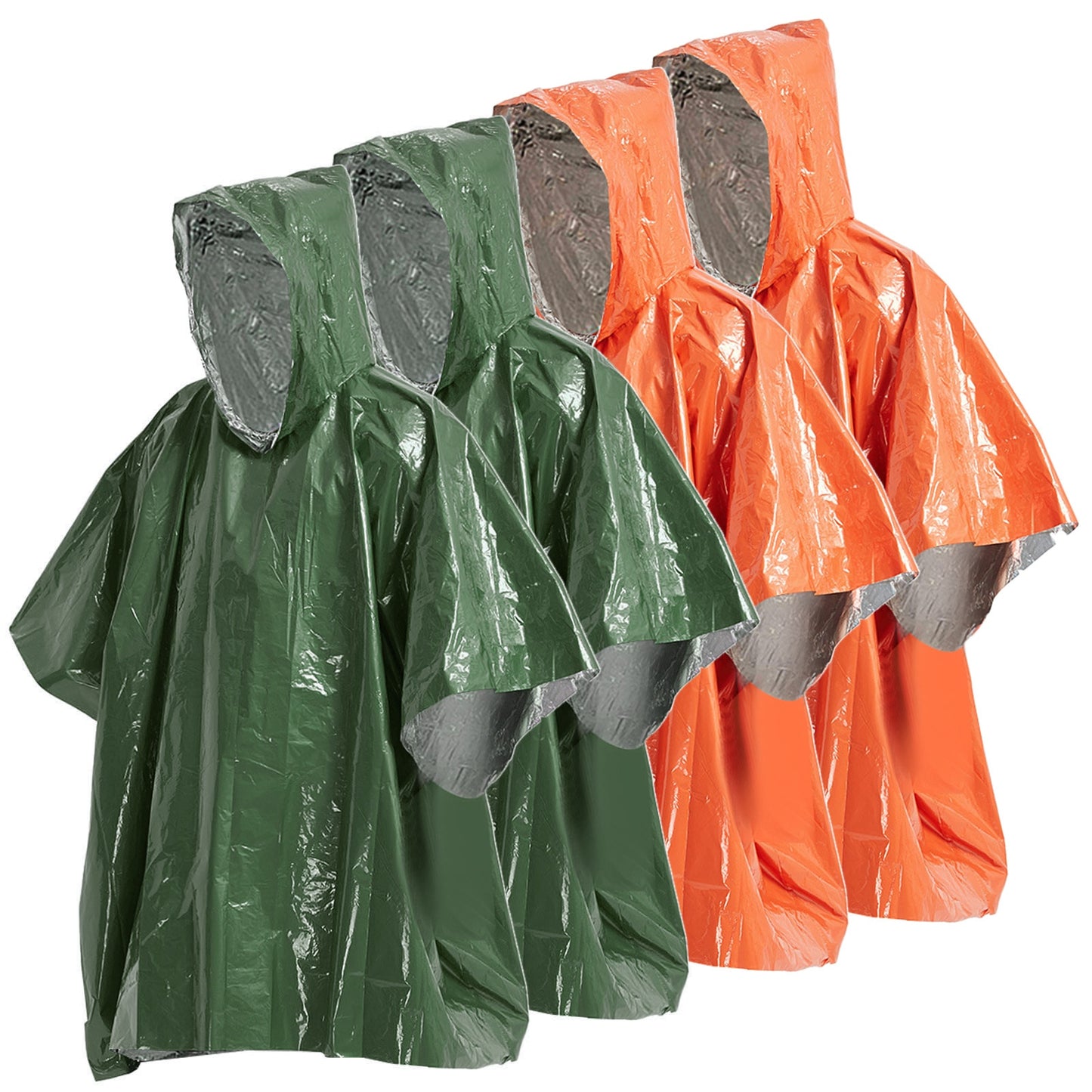 4 Pack Emergency Rain Poncho Thermal Blanket Poncho Weather Proof Outdoor Survival Camping Gear survival gadgets