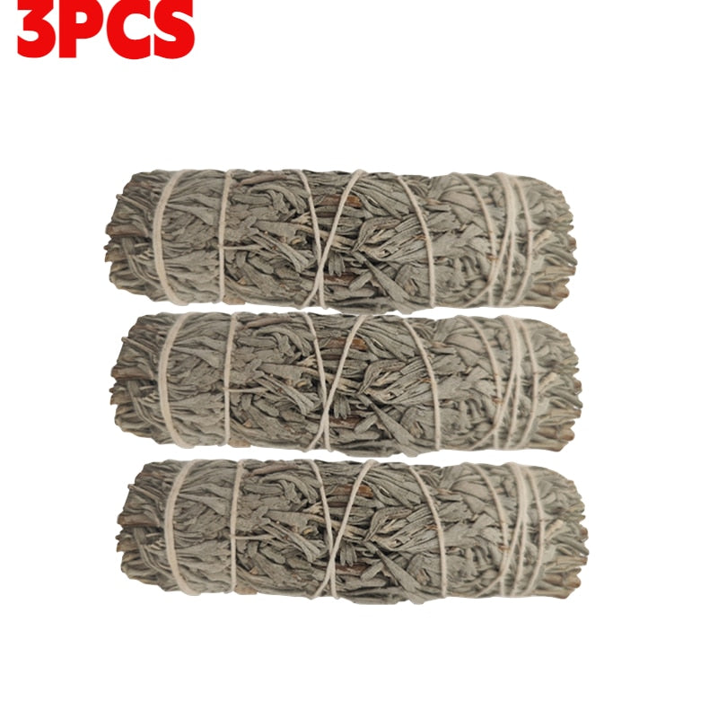 10cm Natural White Sage Grass Bundle Smudge Stick California Meditation Cleansing Pure Leaf Smoky Purification Grass Incense