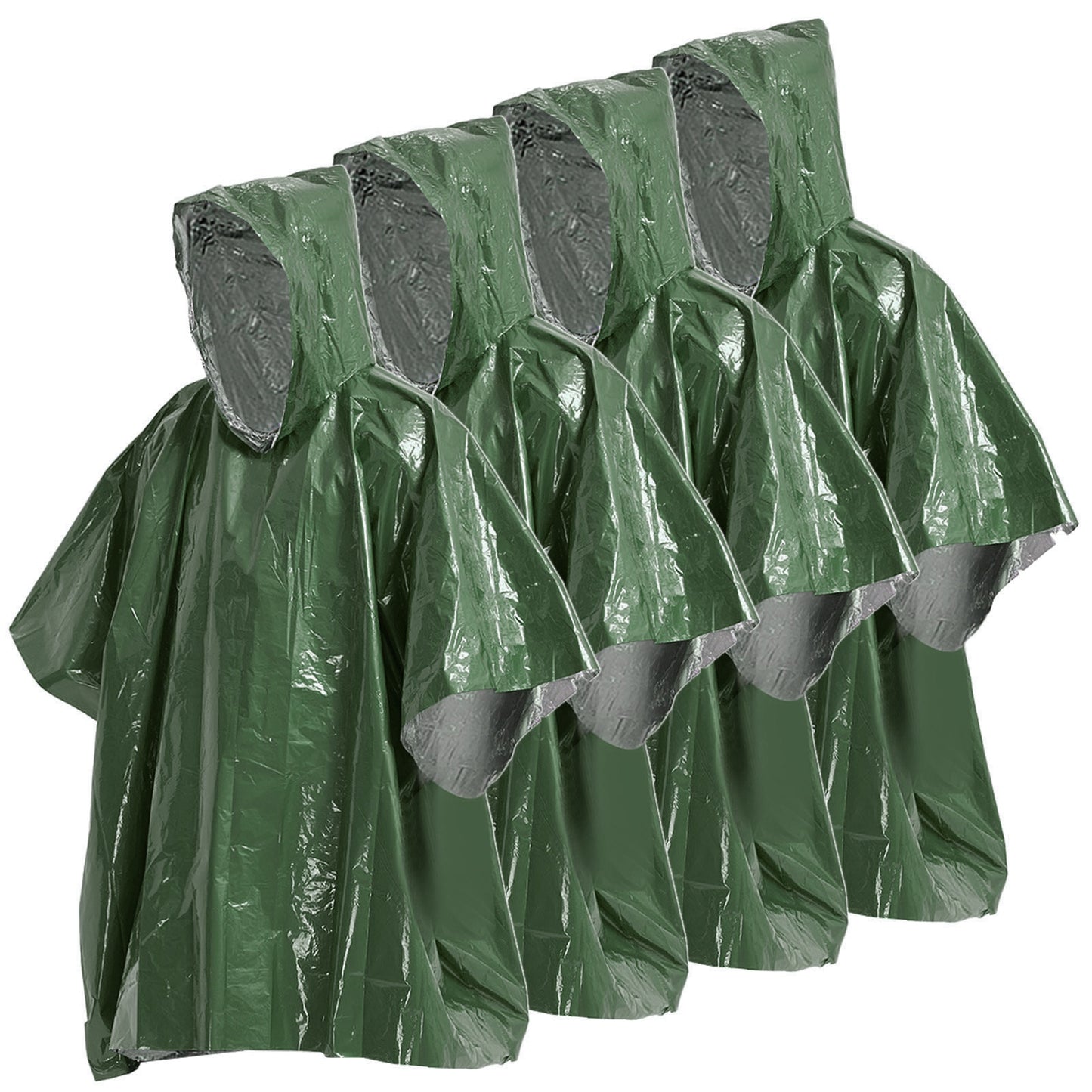 4 Pack Emergency Rain Poncho Thermal Blanket Poncho Weather Proof Outdoor Survival Camping Gear survival gadgets