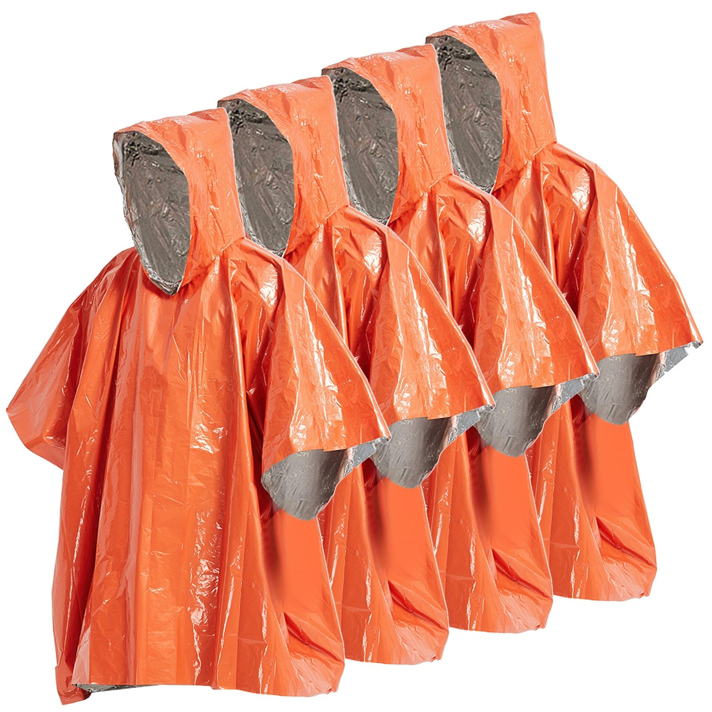 4 Pack Emergency Rain Poncho Thermal Blanket Poncho Weather Proof Outdoor Survival Camping Gear survival gadgets