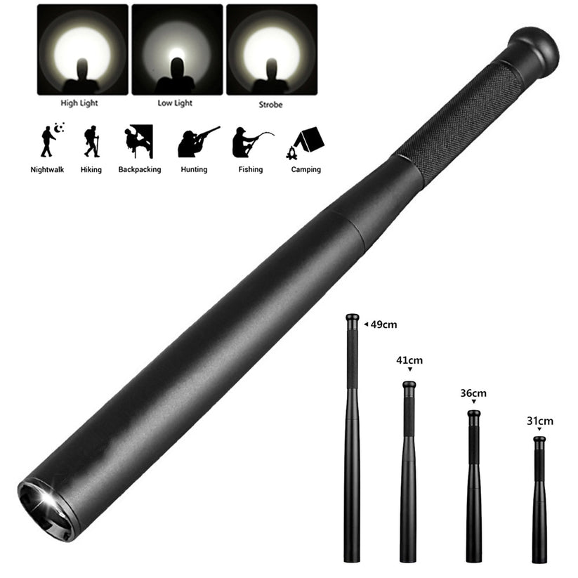 Outdoor Self Defense Baseball Bat Led Flashlight Stick Outdoor Emergen ...