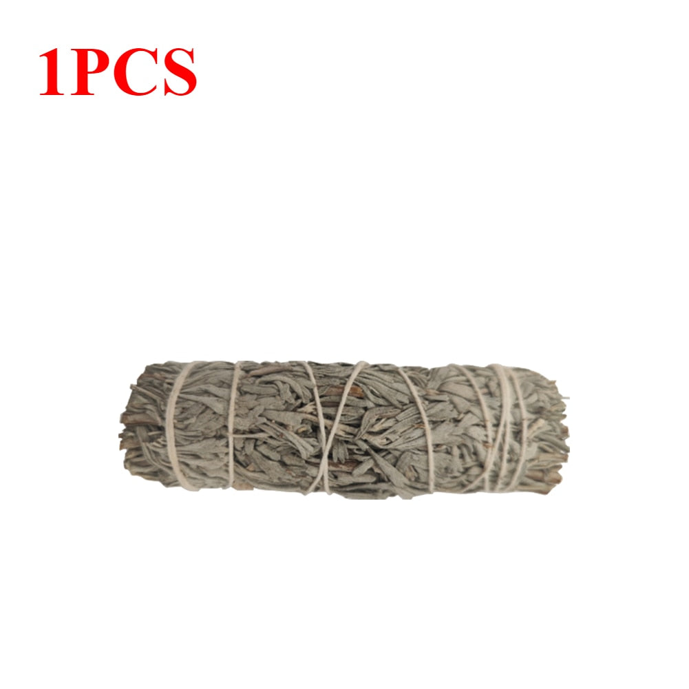 10cm Natural White Sage Grass Bundle Smudge Stick California Meditation Cleansing Pure Leaf Smoky Purification Grass Incense