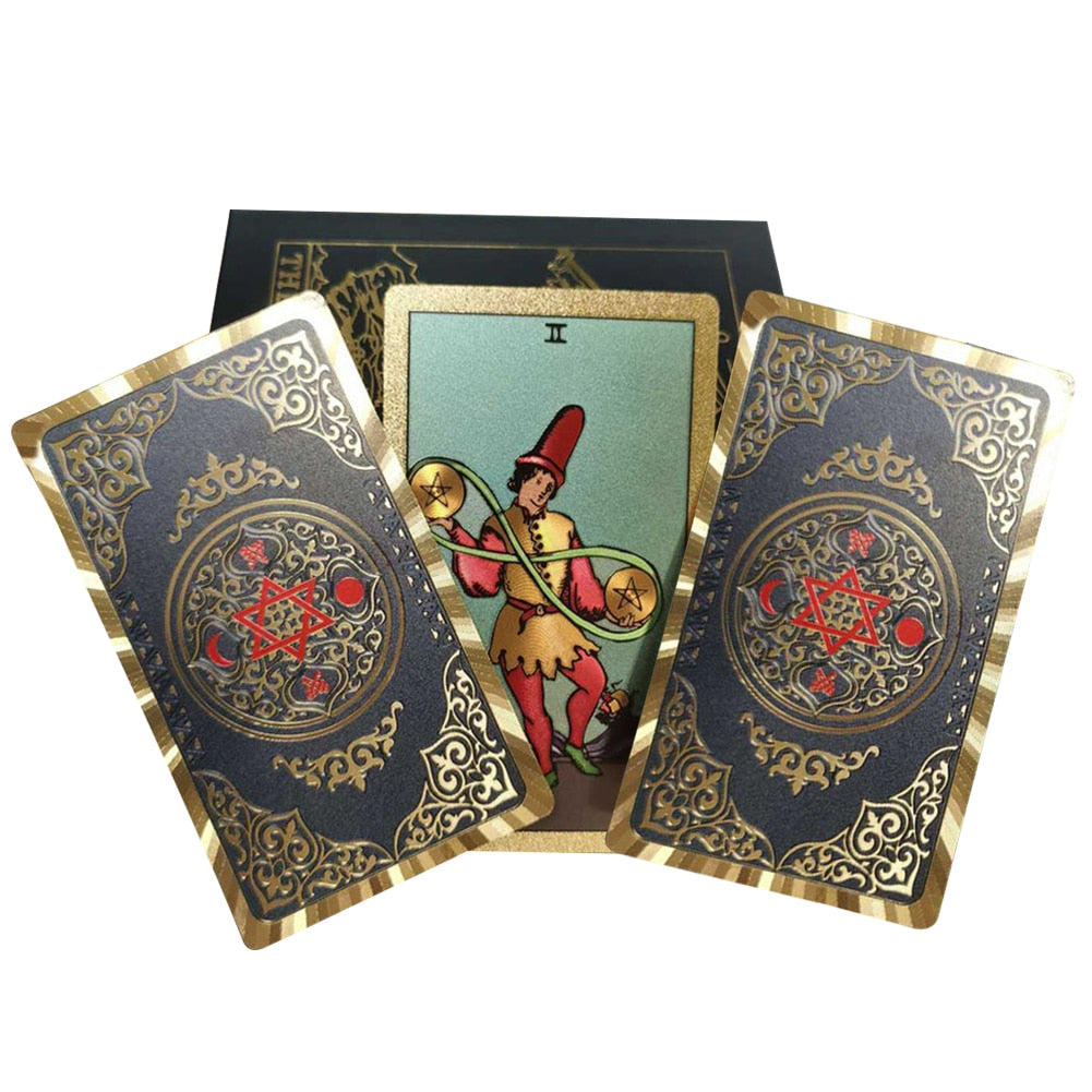 Game Classic for Beginners with Guidebook Big Size Board Deck Runes Divination New Rider Deck Gold Foil Tarot Cards Mysterious