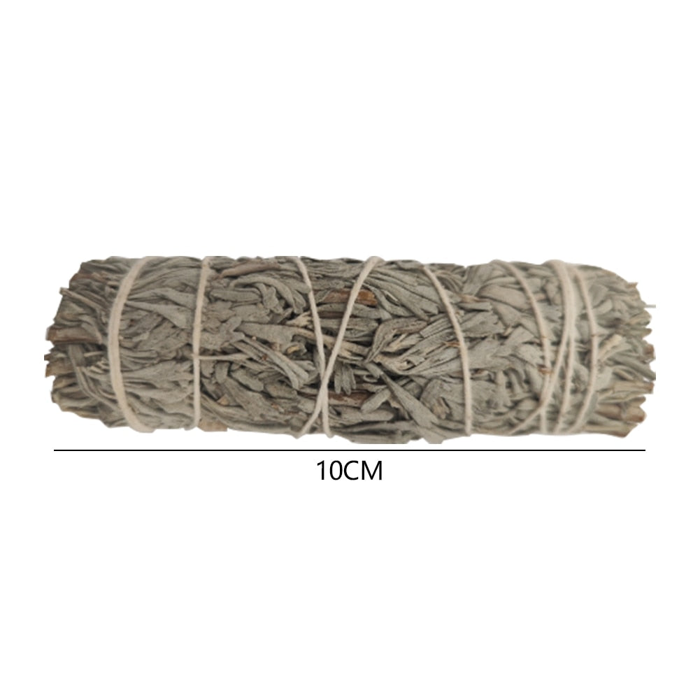 10cm Natural White Sage Grass Bundle Smudge Stick California Meditation Cleansing Pure Leaf Smoky Purification Grass Incense