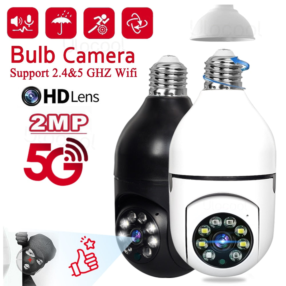 5G Wifi E27 Bulb Surveillance Camera Night Vision Wireless Home Camera 2MP CCTV Video Security Protection Camera Wifi ip Monitor